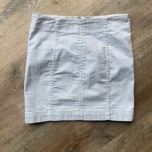 Free People Pinstripe Mini Skirt 2 White High Waisted Cotton Blend Y2K Core